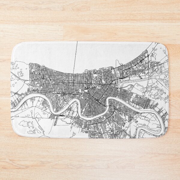 Item preview, New Orleans White Map designed and sold by multiplicitymap.