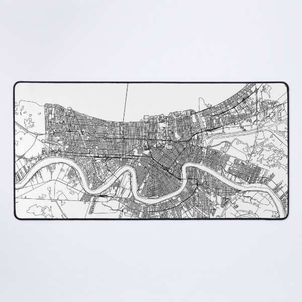 Item preview, New Orleans White Map designed and sold by multiplicitymap.