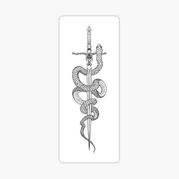 "Snake Wrapped Around Sword Art by Corryn Pettingill" Sticker by