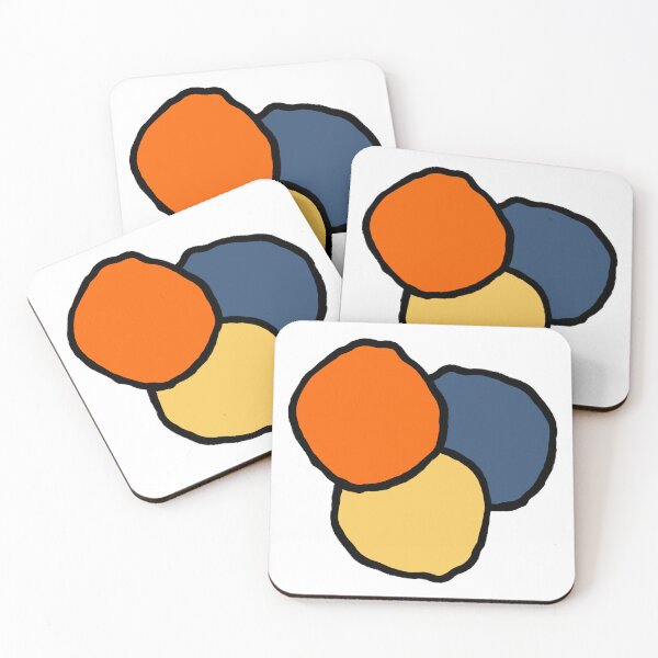 Item preview, Modern asteroids in soft buttery golden yellow, denim blue, baby orange and translucent white designed and sold by FrancesPoff.
