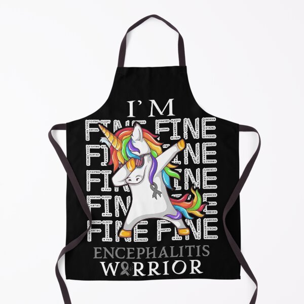 Item preview, Unicorn Encephalitis Warrior I'm Fine Encephalitis Awareness designed and sold by Hatjar.