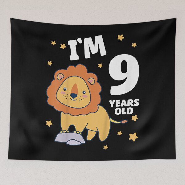 Item preview, Kids Ninth Birthday Lion 9 Year Old Boy Girl  designed and sold by murphybricks.