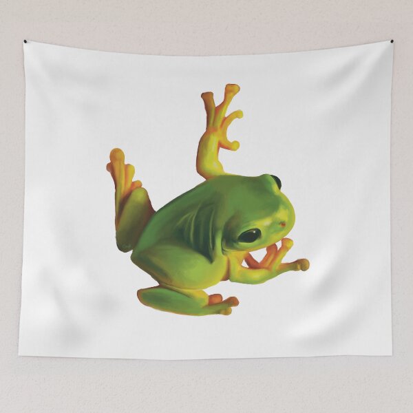 Item preview, Gorgeous Green Tree Frog. Australian green frog. Cute frog illustration, realistically drawn designed and sold by PlumpPlumStudio.
