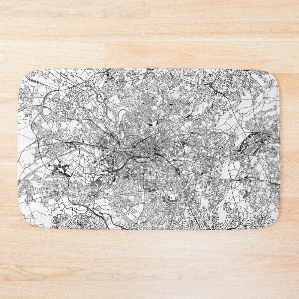 Item preview, Manchester White Map designed and sold by multiplicitymap.