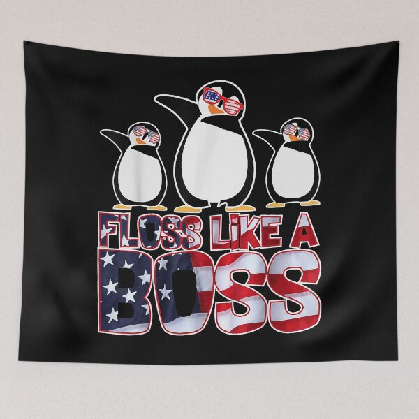 Item preview, Floss Like A Boss Funny Dance Patriot Penguins 4th Of July T-Shirt designed and sold by gladttkeal.