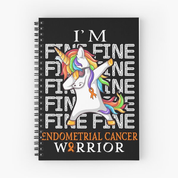 Item preview, Unicorn Endometrial Cancer Warrior I'm Fine Endometrial Cancer Awareness designed and sold by Hatjar.