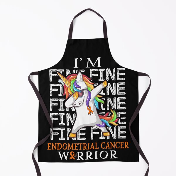 Item preview, Unicorn Endometrial Cancer Warrior I'm Fine Endometrial Cancer Awareness designed and sold by Hatjar.