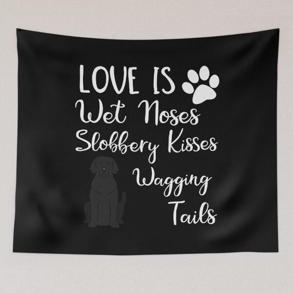 Item preview, Love Is Wet Noses Slobbery Kisses Wagging Tails Black Labrador Retriever Love My Dog Saying Quotes designed and sold by BernardMurray.