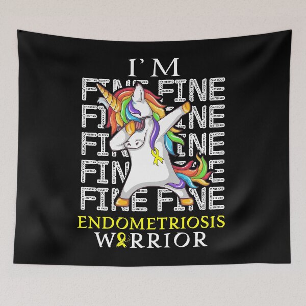 Item preview, Unicorn Endometriosis Warrior I'm Fine Endometriosis Awareness designed and sold by Hatjar.