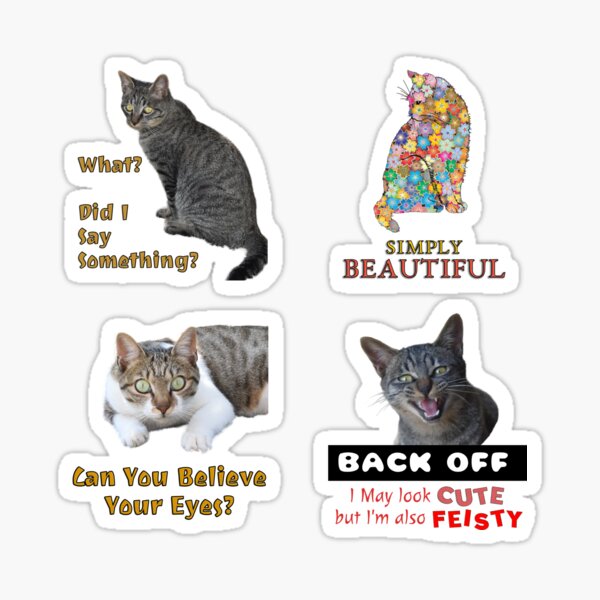 Item preview, Pack - Cute Cat Friends Stickers | Fun Colorful Pet Cat Lovers designed and sold by ⭐Amazing Arts Designs⭐.