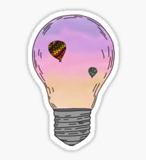 light bulb with sky in it Sticker