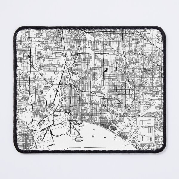 Item preview, Long Beach White Map designed and sold by multiplicitymap.