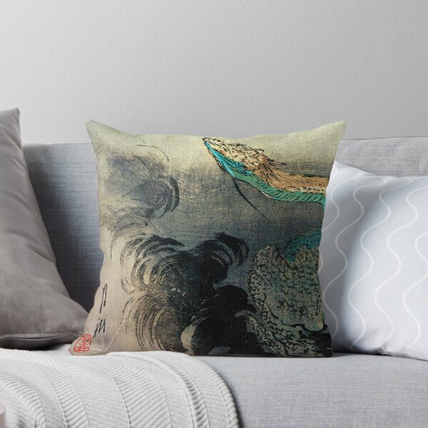 Item preview, Ryū shōten 1897 blue and white dragon Mount Fuji background designed and sold by RyanCaudell.