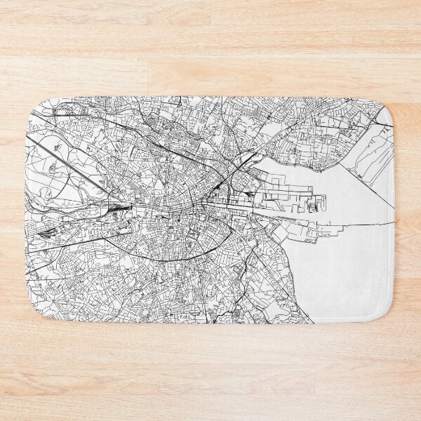 Item preview, Dublin White Map designed and sold by multiplicitymap.