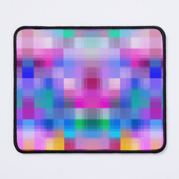 Item preview, geometric symmetry art pixel square pattern abstract background in pink blue designed and sold by Mrvell.