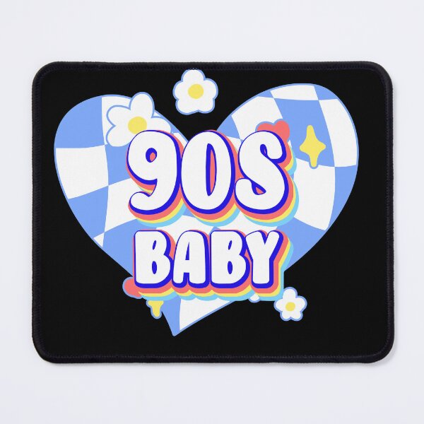 Item preview, 90s Baby! Retro 90s Y2K Slang Quotes Twisted / Warp Checkered Box Pattern Heart designed and sold by Annisa Yuwanda.