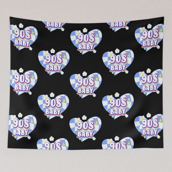Item preview, 90s Baby! Retro 90s Y2K Slang Quotes Twisted / Warp Checkered Box Pattern Heart designed and sold by Annisa Yuwanda.