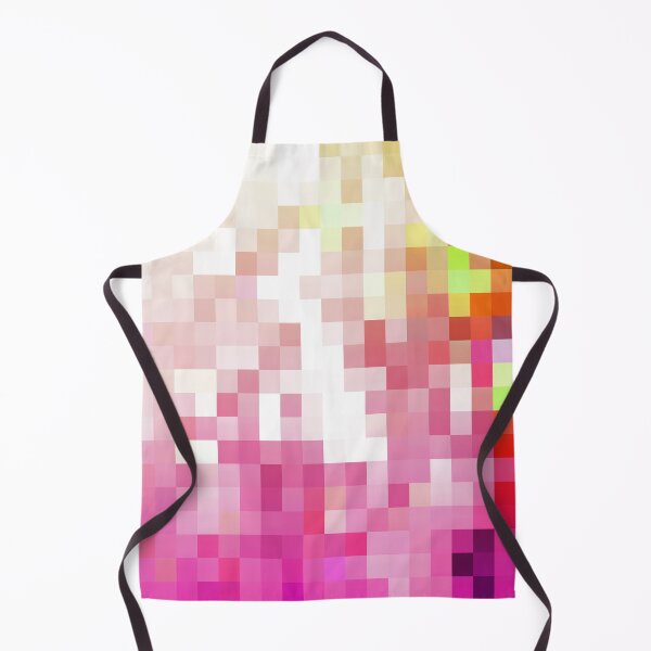 Item preview, geometric pixel square pattern abstract background in pink yellow designed and sold by Mrvell.