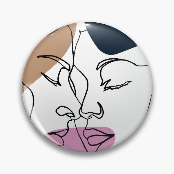 Item preview, Single line art couple kiss designed and sold by Meta-Prints.