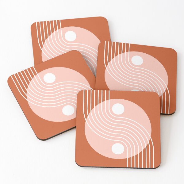 Item preview, Geometric Lines and Shapes 12 in Rust and Rose Gold  designed and sold by nineFlorals.