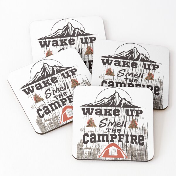 Item preview, wake up smell the campfire, camping quote 2022-2023, funny outdoor adventure camping time designed and sold by Nicedeco.