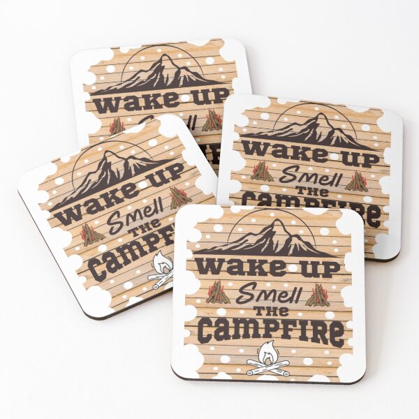 Item preview, wake up smell the campfire, camping quote 2022-2023, funny outdoor adventure camping time designed and sold by Nicedeco.