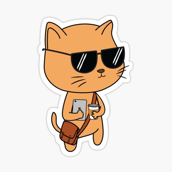 Hipster Cat Sticker