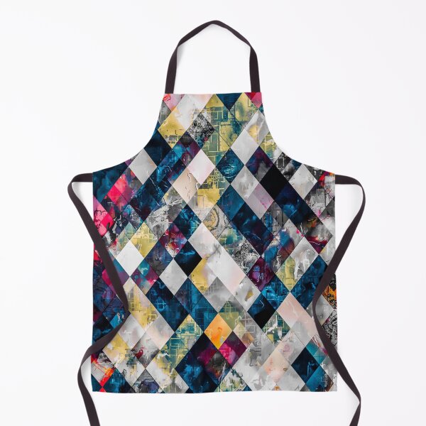 Item preview, geometric pixel square pattern abstract background in blue pink designed and sold by Mrvell.