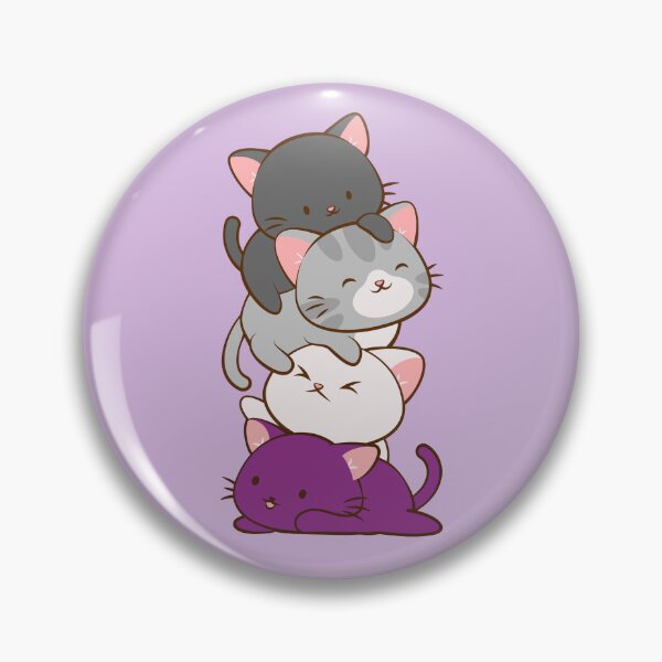 Ace Pride Kawaii Cats LGBTQ Asexual Pin