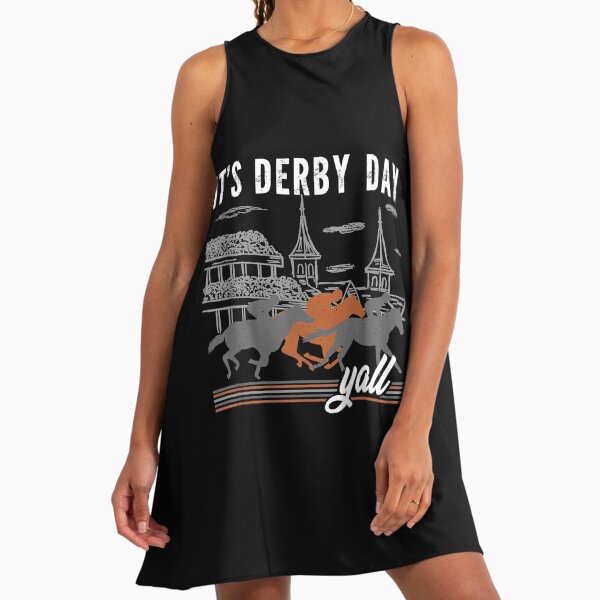 Horse Racing Derby Day Party Black Gold Pattern" A-Line Dress for Sale by  emkayhess | Redbubble