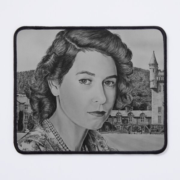 Item preview, Young Queen Elisabeth in front of Balmoral Castle designed and sold by RmvPortraitsArt.