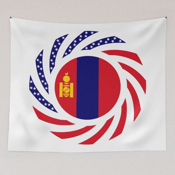 Item preview, Mongolian American Multinational Patriot Flag Series designed and sold by Carbon-Fibre Media.