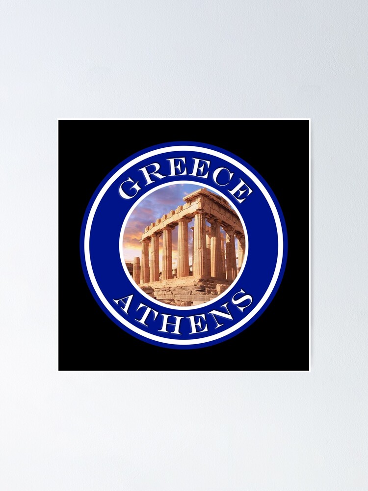 "Greece Athens Parthenon Acropolis Passport Stamps Collection" Poster