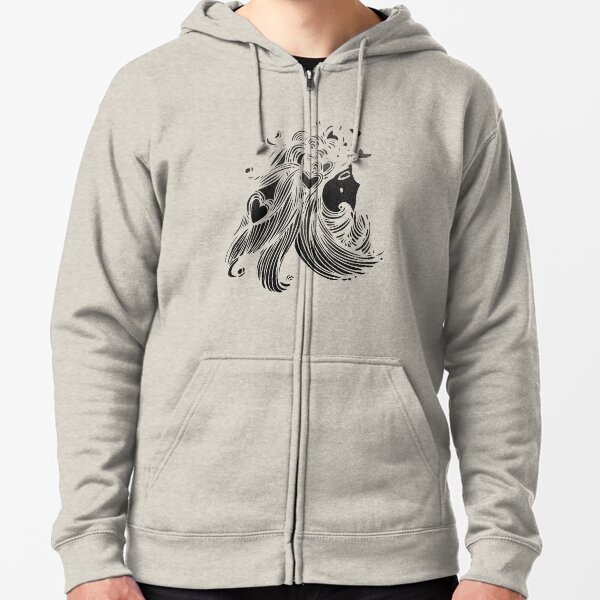 Hearts in Hair Zipped Hoodie