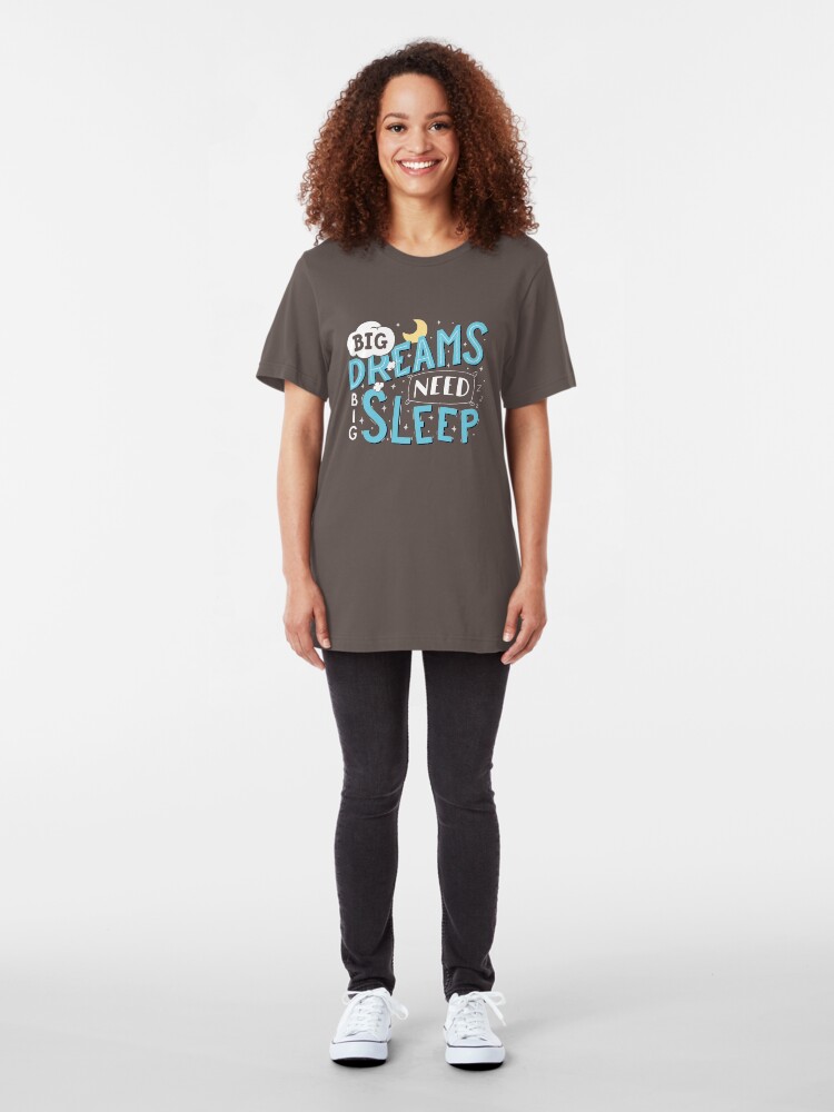 Alternate view of Big dreams need big sleep - Blue Slim Fit T-Shirt