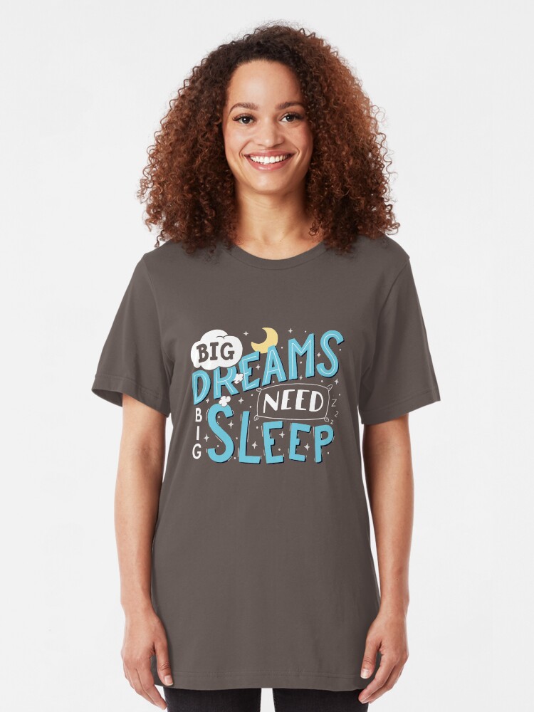 Alternate view of Big dreams need big sleep - Blue Slim Fit T-Shirt