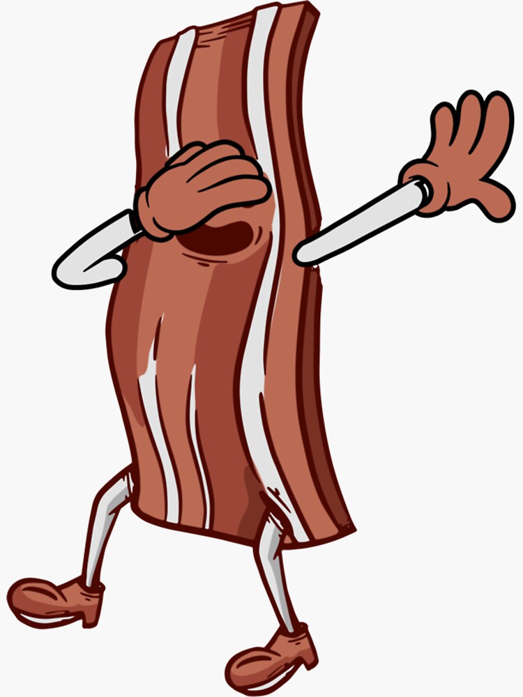 "Cool Dainty Cut of Pork Dabbing Bacon Dance Meat" Sticker by