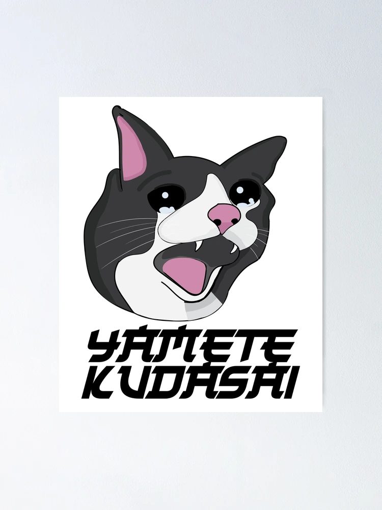 Yamete Kudasai Meme Crying Screaming Cat Yamero Japanese - Cat Memes -  T-Shirt