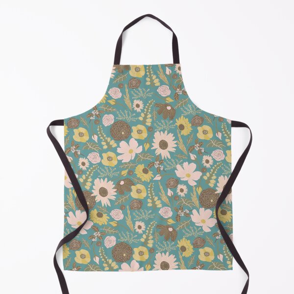 Artikelvorschau, Boho Floral Wildness Türkis entworfen und verkauft von Lozzie Eliza Designs.