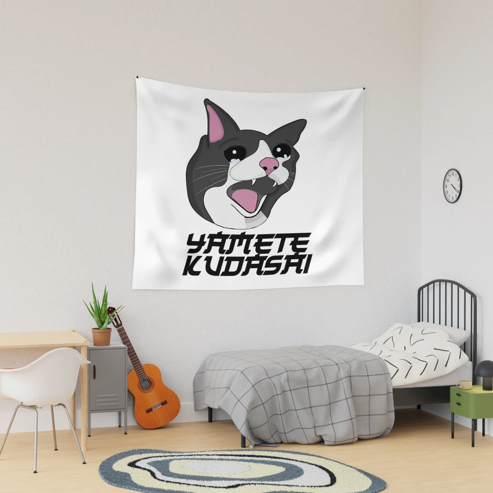 Tela decorativa for Sale con la obra «Yamete Kudasai Meme Llorando Gato  Gritando Yamero Japonés» de alltheprints | Redbubble