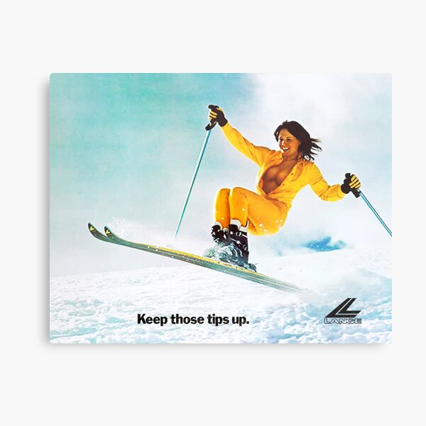 Ski Girl Keep Those Tips Up Metal Print