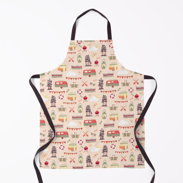 Item preview, Vintage caravans on a campsite repeat pattern designed and sold by NattyDesigns.