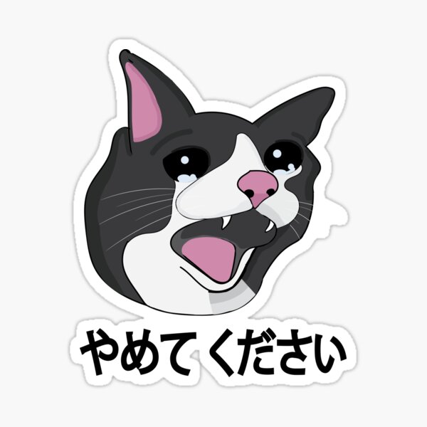 Yamete Kudasai Meme Crying Screaming Cat Yamero' Sticker