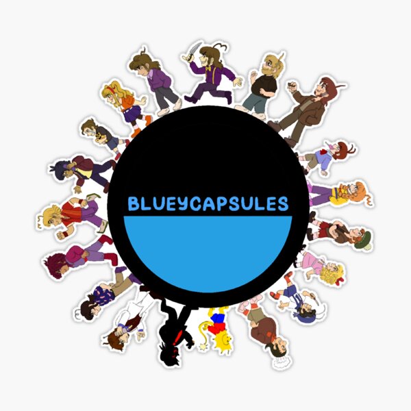 blueycapsules logo Sticker for Sale by loveybunnie