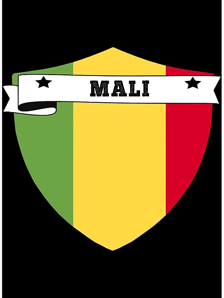 Lámina artística «ESCUDO DEL PAÍS DE MALÍ, BANDERA MINIMALISTA DE MALÍ