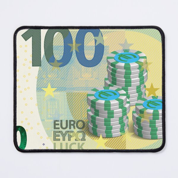 Item preview, Obverse banknote. Lucky 100 euro European Union note. 3d stacks of casino playing chips. EU fortune cash designed and sold by GAleksS.