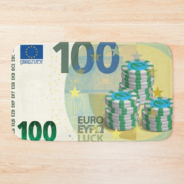 Item preview, Obverse banknote. Lucky 100 euro European Union note. 3d stacks of casino playing chips. EU fortune cash designed and sold by GAleksS.