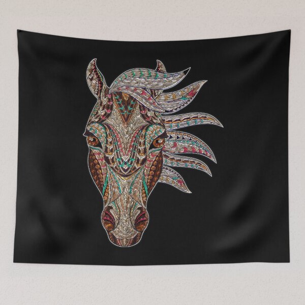 Item preview, Horse Tribal Abstract Art Native American Geometric Horse designed and sold by Marmion434423.