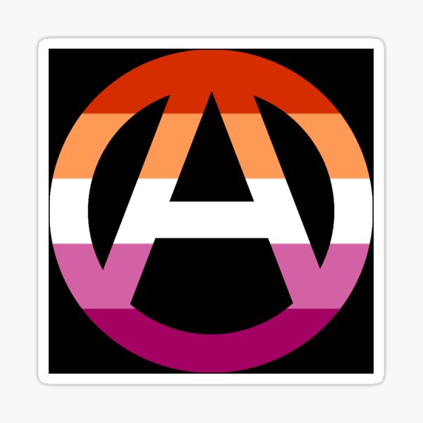 Anarchy Symbol Lesbian Pride Colors 5 Stripes Sticker For Sale By