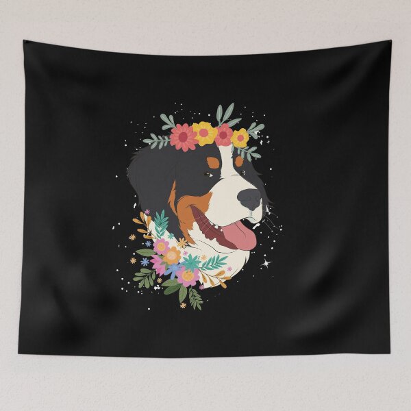 Item preview, Flower Crown Animal Dog Breed Bernese Mountain Dog designed and sold by bestshirtdesign.